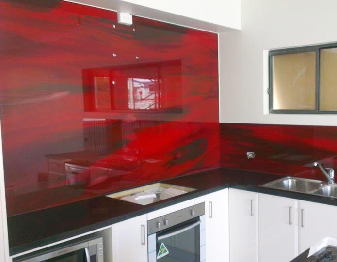 Red Splashback Residential Kitchen Brisbane Red Splashback Residential Kitchen Brisbane